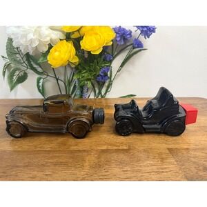 Vintage Avon Car Cologne Bottles Set of 2 – Brown Coupe and Black Convertible